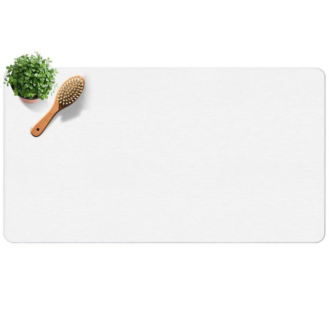 Yinoos Large Diatomite Stone Bath Mat, Premium Non-Slip Natural Diatomaceous Earth Bathtub Quick Drying Mats for Bathroom Floor (30" x 17" White)