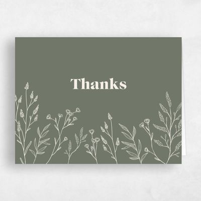 Dark Sage, Green Wedding Thank You - Sylvan Landscape