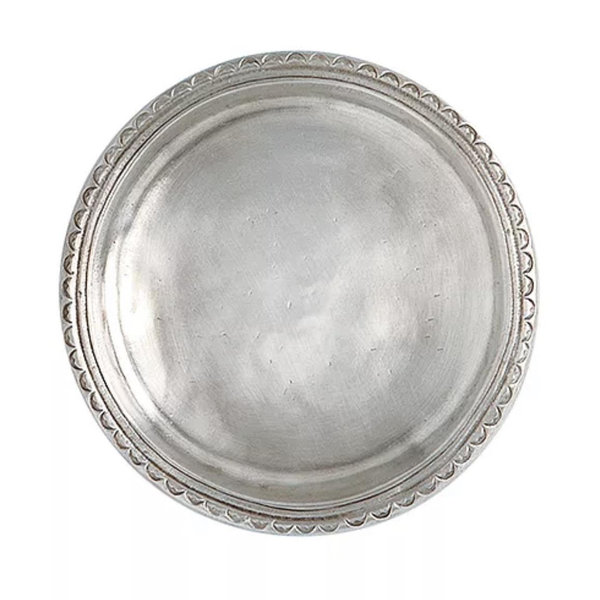 Match Scallop Rimmed Bottle Coaster - Pewter