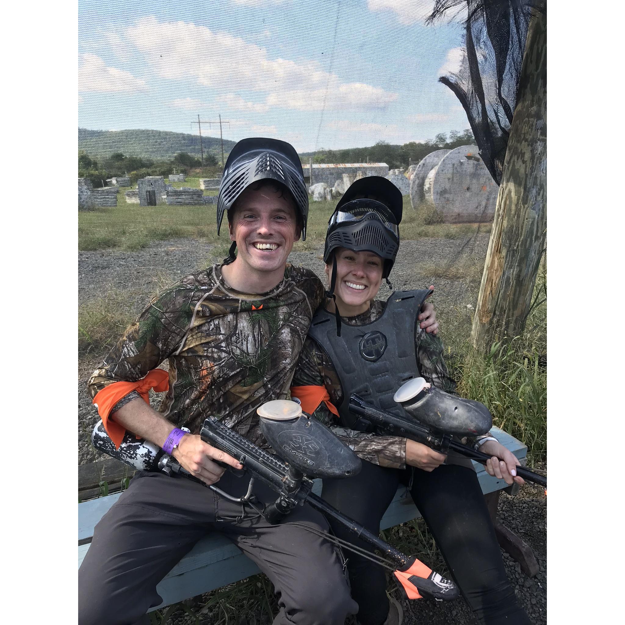 Lauren is way better than Christian when it comes to paintball.