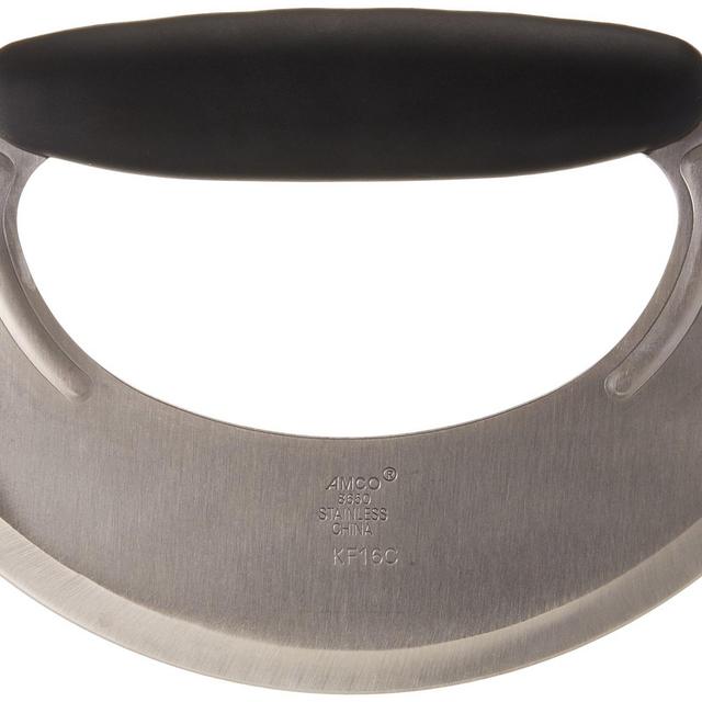 Amco Stainless Steel Mezzaluna with Silicone Handle
