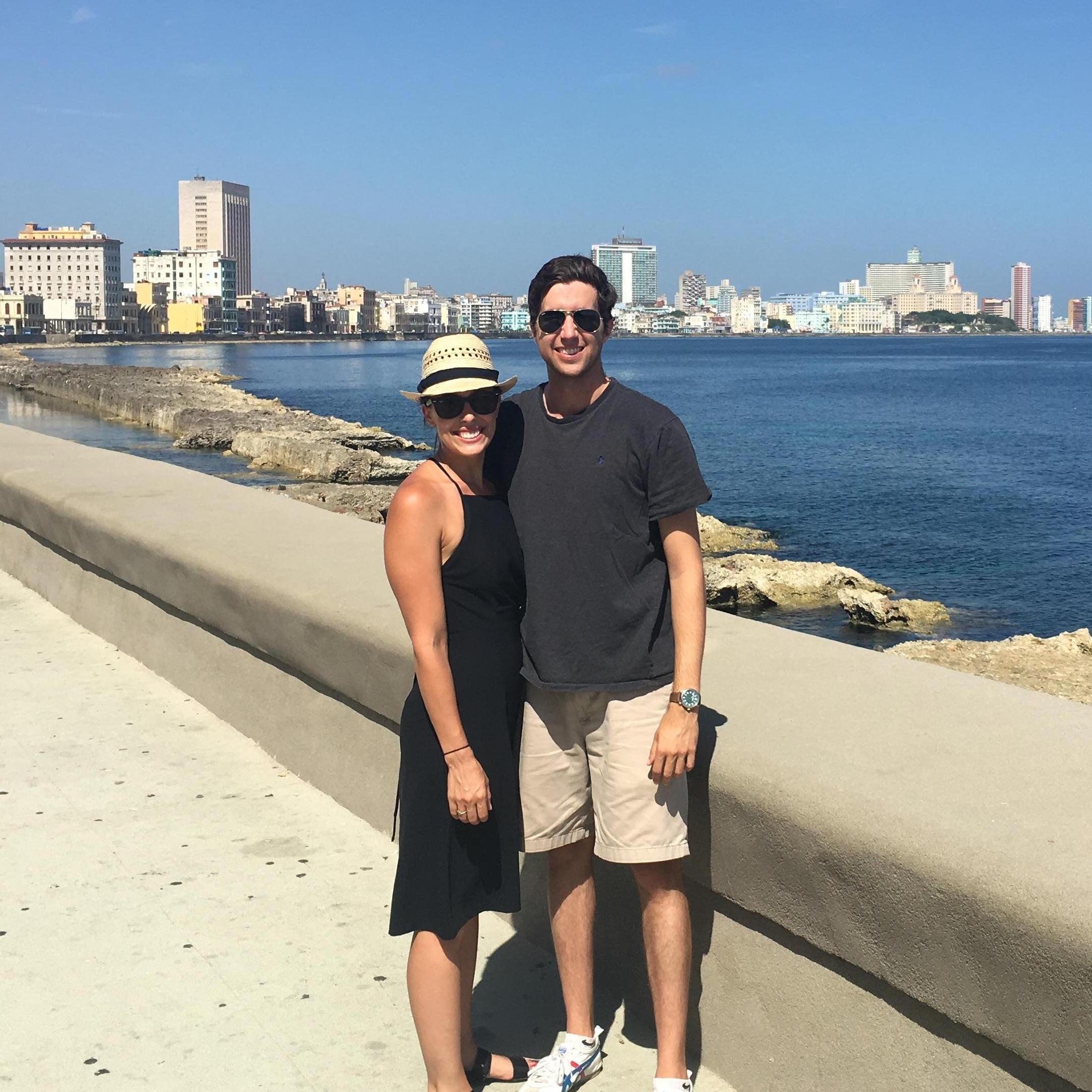 Walking along the malecon in Cuba