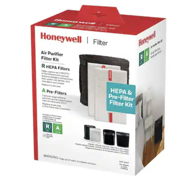 Honeywell - HEPA Air Purifier Filter Value Kit - A and R Filters - Black White