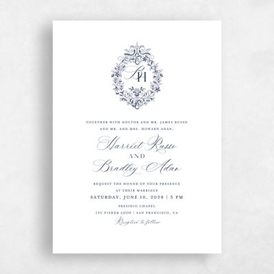 White Wedding Invitation - Lockwood Portrait