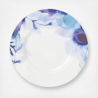 Indigo Watercolor Floral Accent Plate