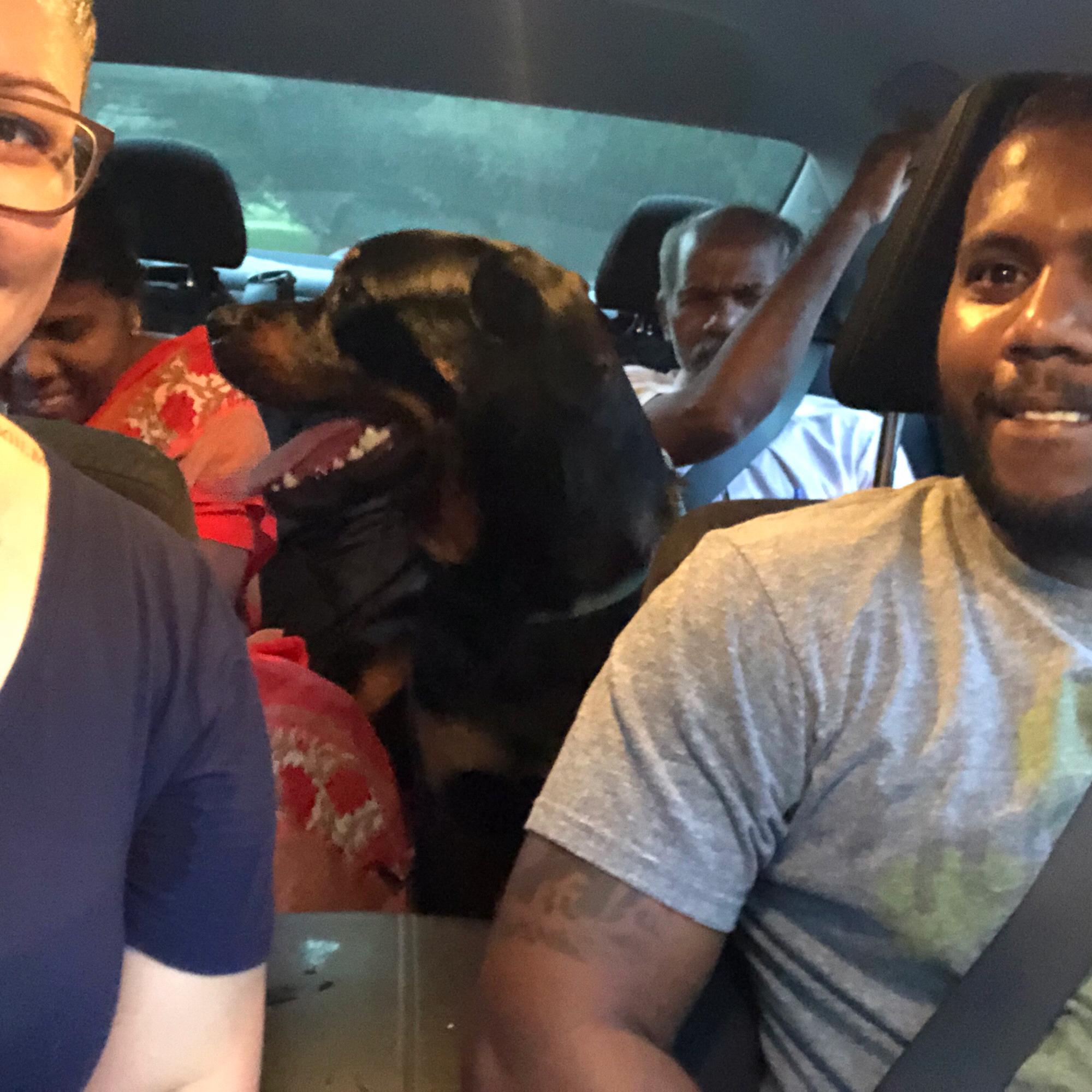 We packed the whole family into the car lol