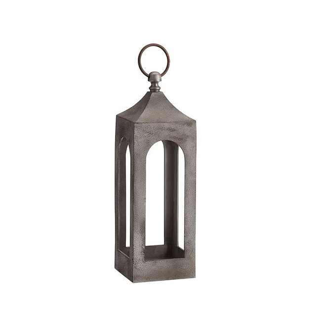 Caleb Lantern - White Weathered, Small