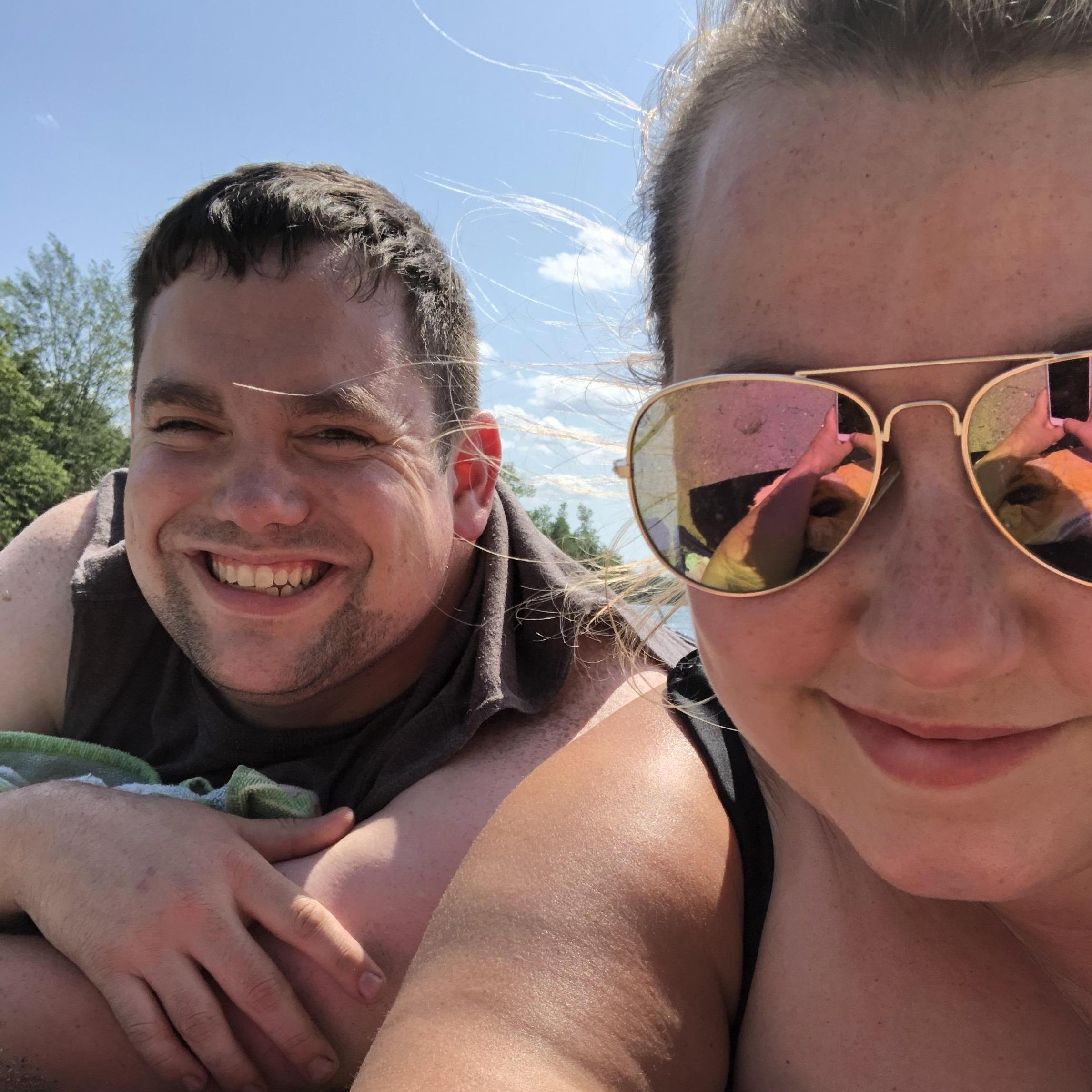 At the beach during our Engagement Camping Weekend