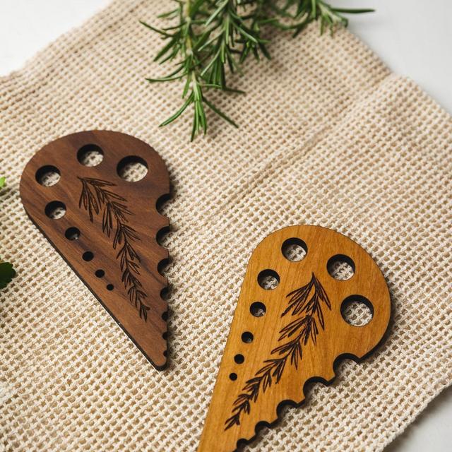 Wooden Herb Stripper - Handmade Kitchen Utensils - Kitchen Tools - Herb Preparation