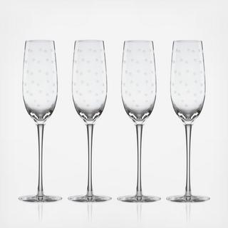 Larabee Dot Champagne Flute, Set of 4