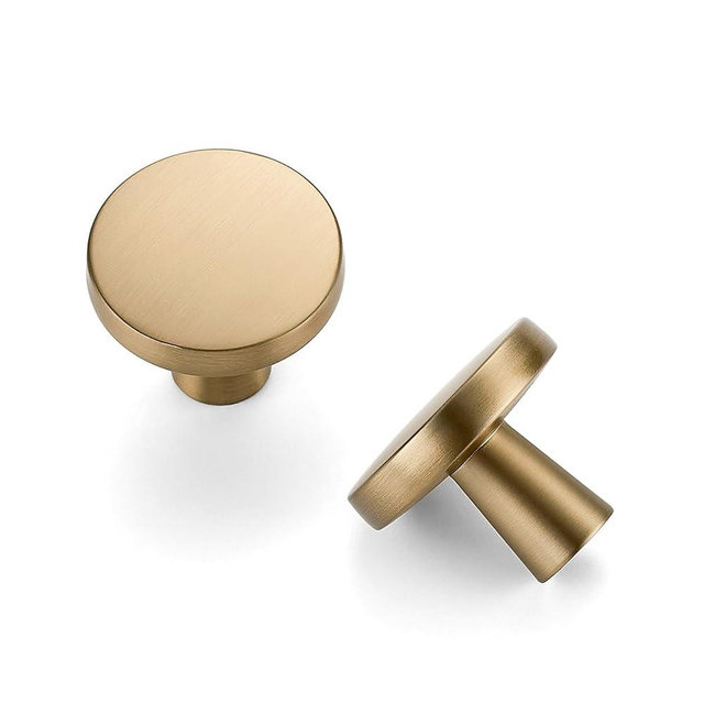 HOME EDIT 30 Pack Champagne Bronze Cabinet Knobs Zinc Round Knobs for Kitchen, Bathroom, Closet, and Dresser