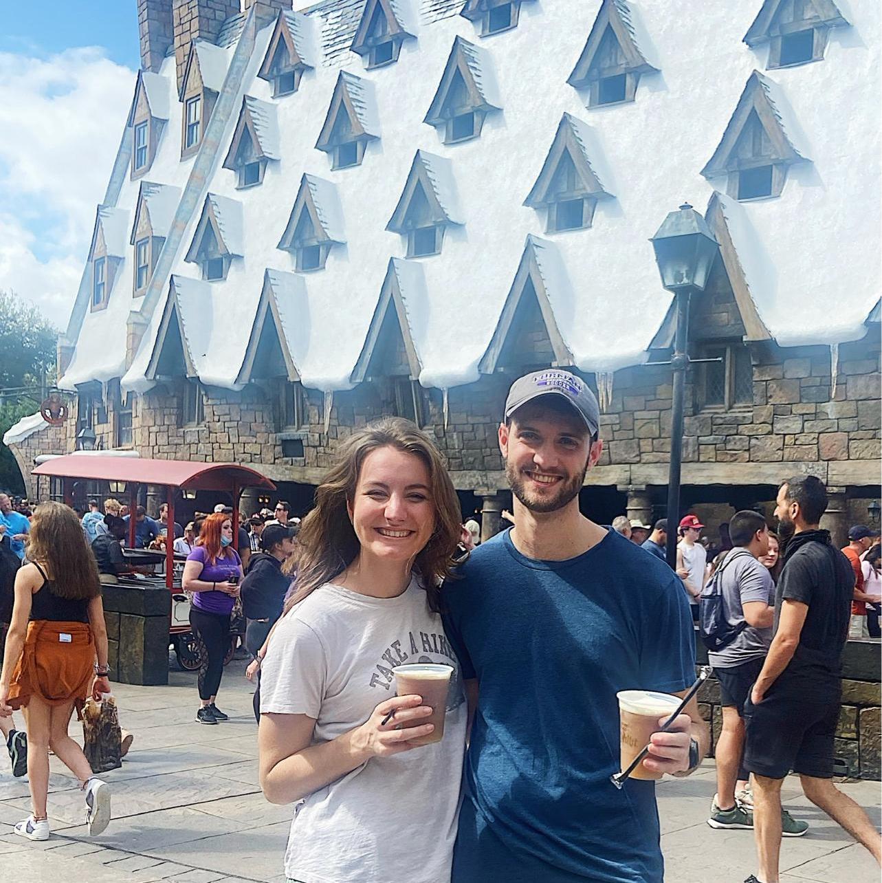February 2022: Butterbeer at Hogsmeade! Thanks, Dad!