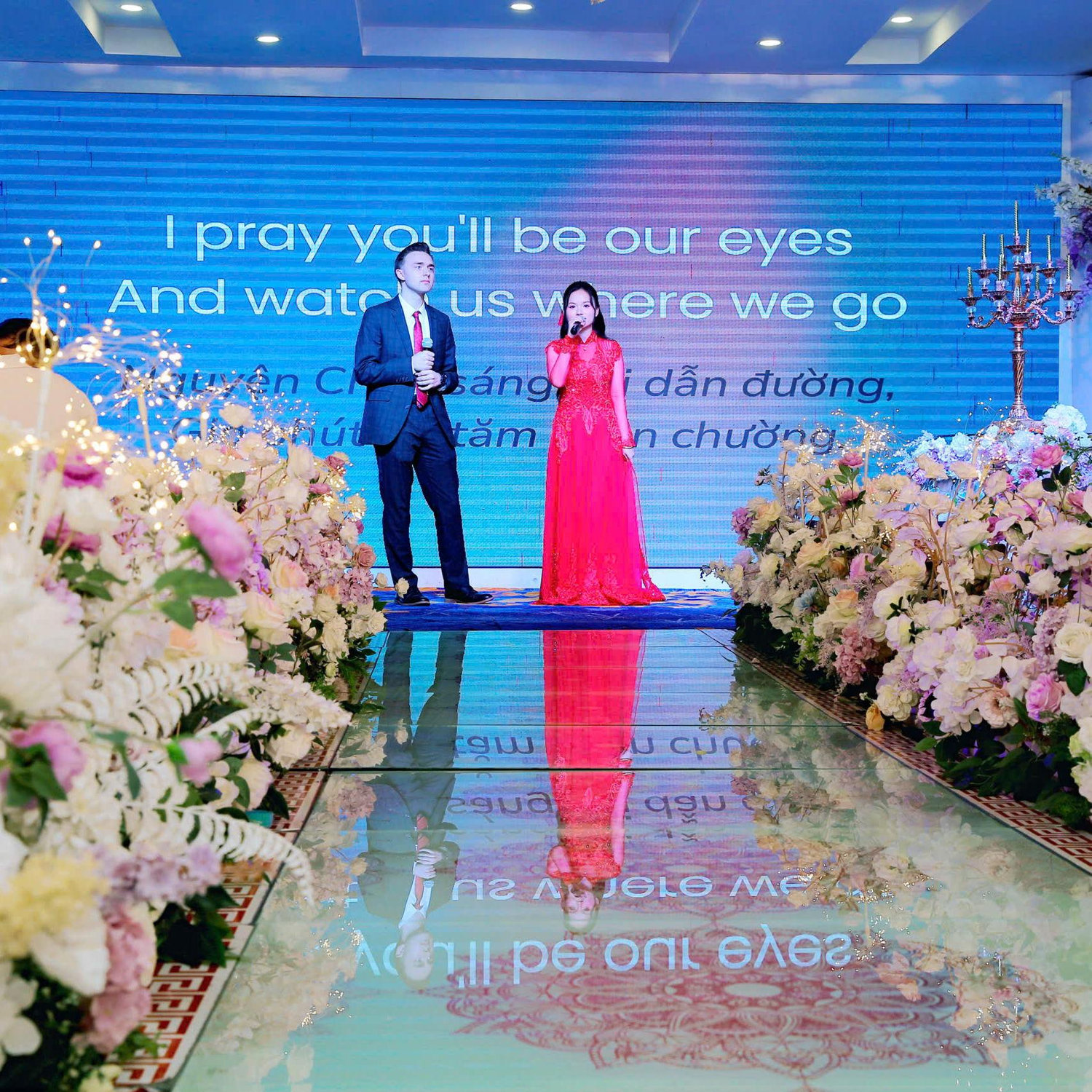 Singing at engagement ceremony in June 2025