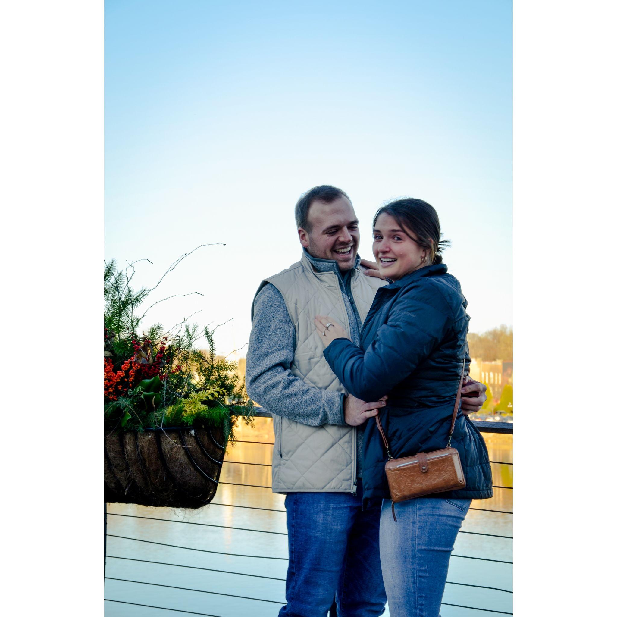 The moment Ashley realized that the random woman taking pictures of the river was actually there to take pictures of us