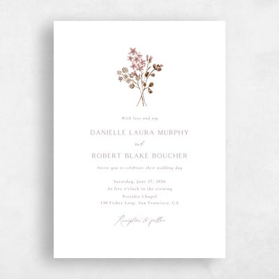 Clay Brown Wedding Invitation - Rydal Portrait