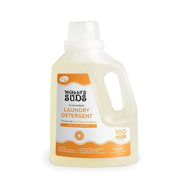 Molly's Suds Liquid Laundry Detergent | Natural Laundry Detergent Soap for Sensitive Skin | 2x Concentrated, High Efficiency (HE) | Citrus Grove - 100 Loads