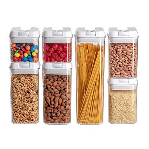 Wishbone Corner Airtight Food Storage Containers I Pantry Organization and Storage I No Brittle Polystyrene I Best Lids I 7 PC Set I Dishwasher Safe I BPA Free