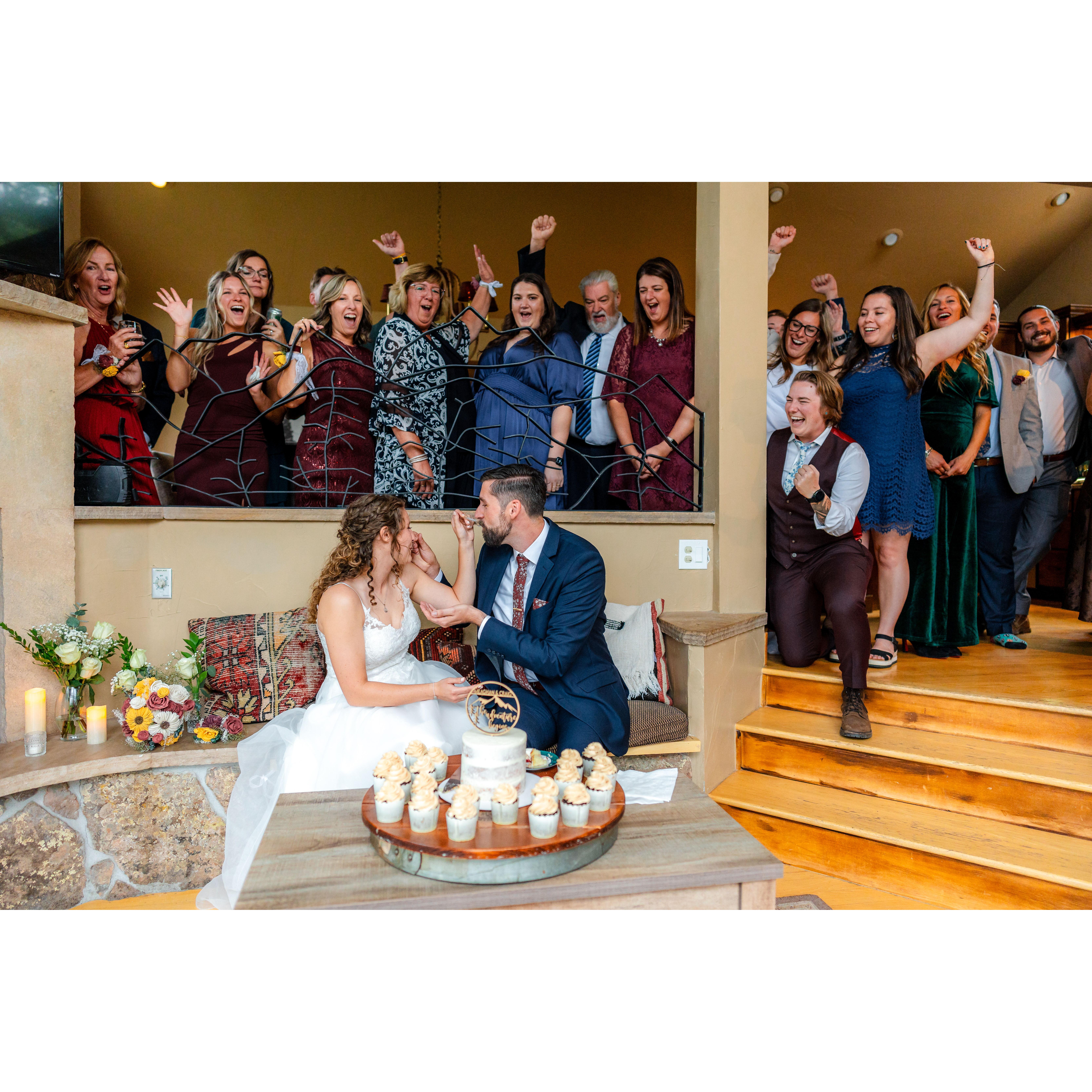 Craig's sister, Sarah, made our wedding cake at 10,000' altitude!