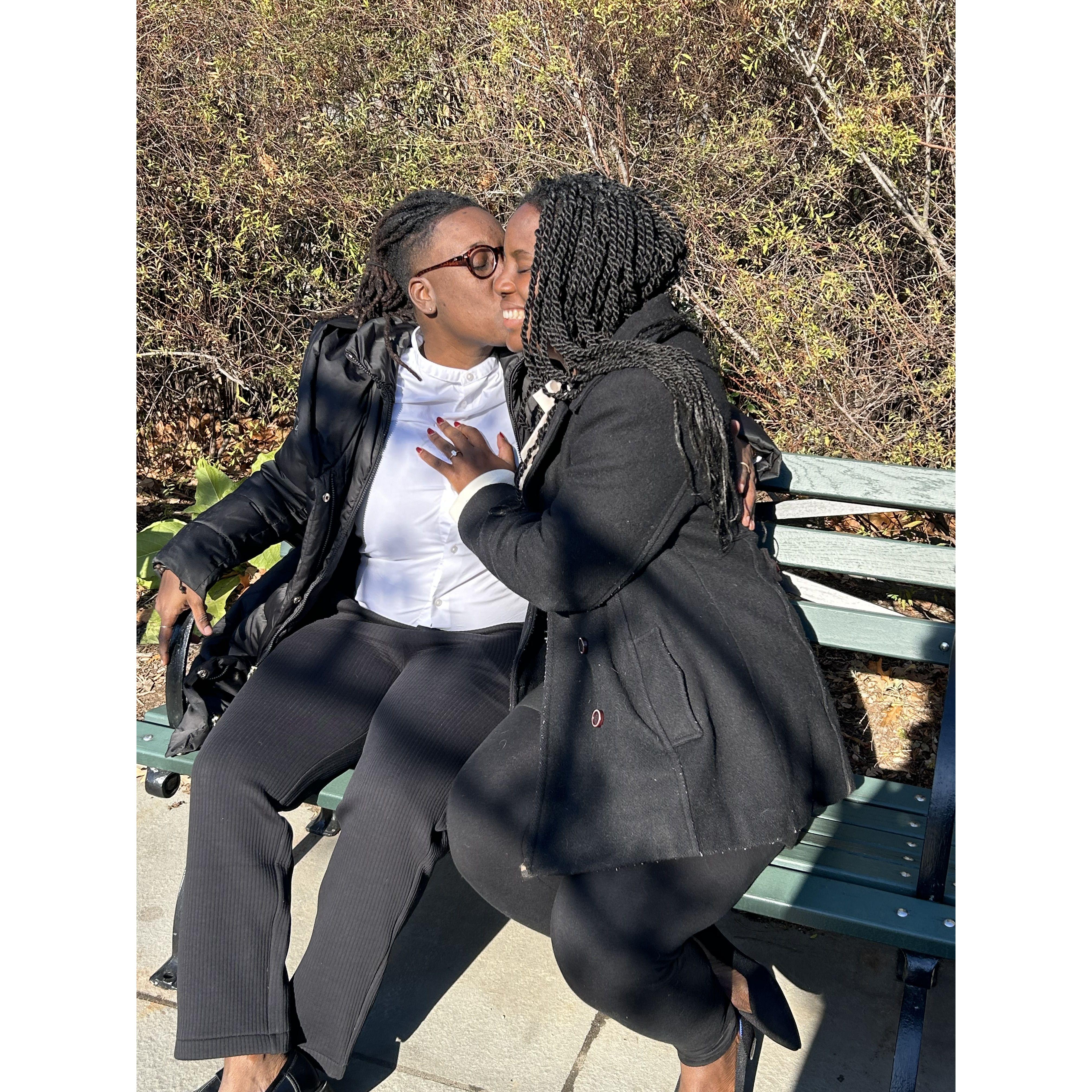 Zi just proposed! Photo taken by Asantewaa. Thanks for all your help Asant!