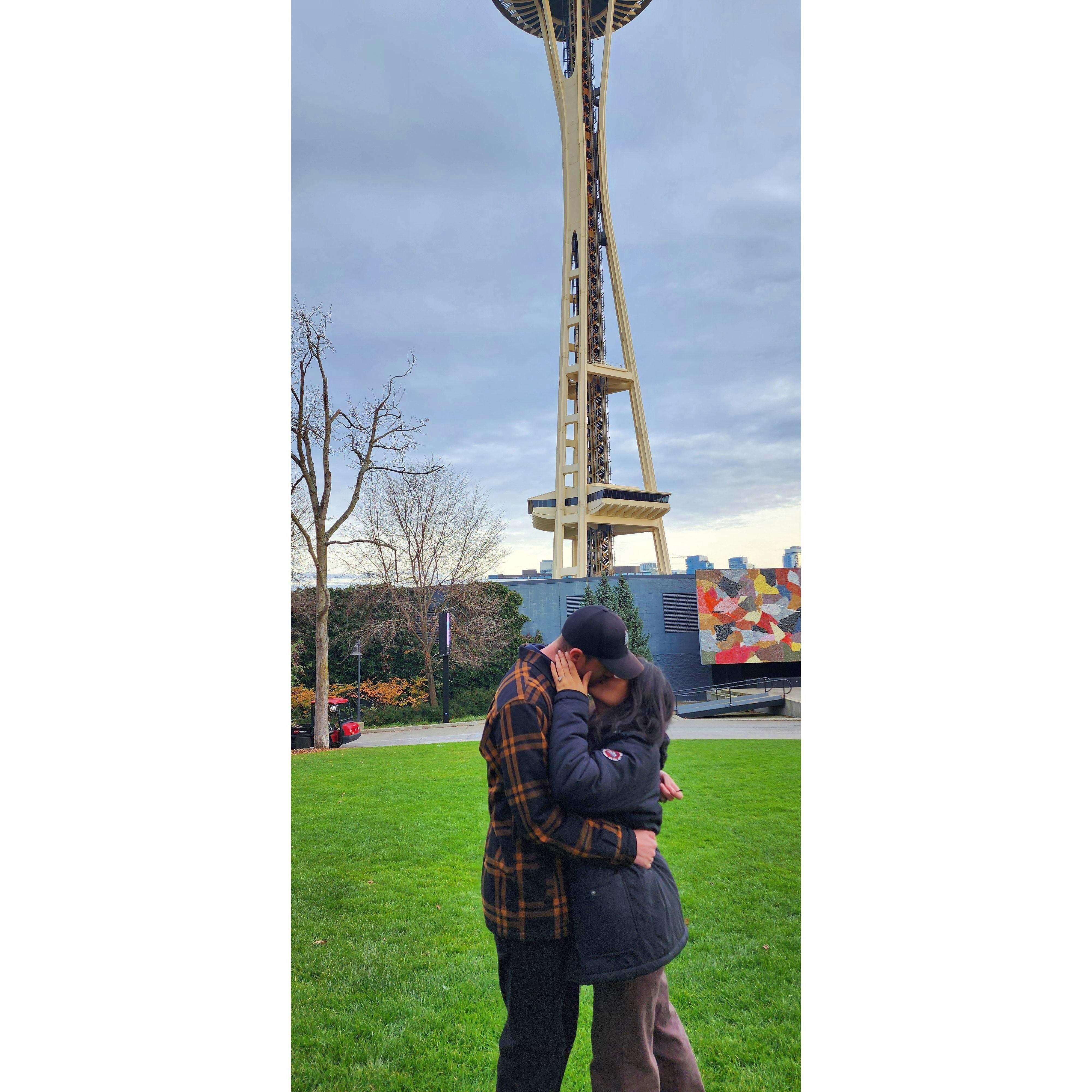 This was our favorite one out of the 1,000 other attempts. We gave up on fitting the space needle perfectly in the picture and focused on the lighting instead