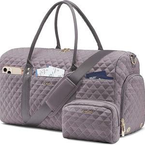 Travel Duffle Bag in Purple Gray