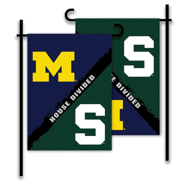 NCAA Michigan-Michigan State 2-Sided Garden Flag-Rivalry House Divided, Multicolor
