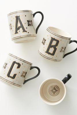 Tiled Margot Monogram Mug "M"
