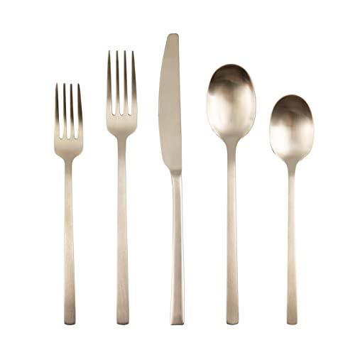 Cambridge Silversmiths Beacon Champagne Satin 20 Piece Flatware Set, Service for 4, silver