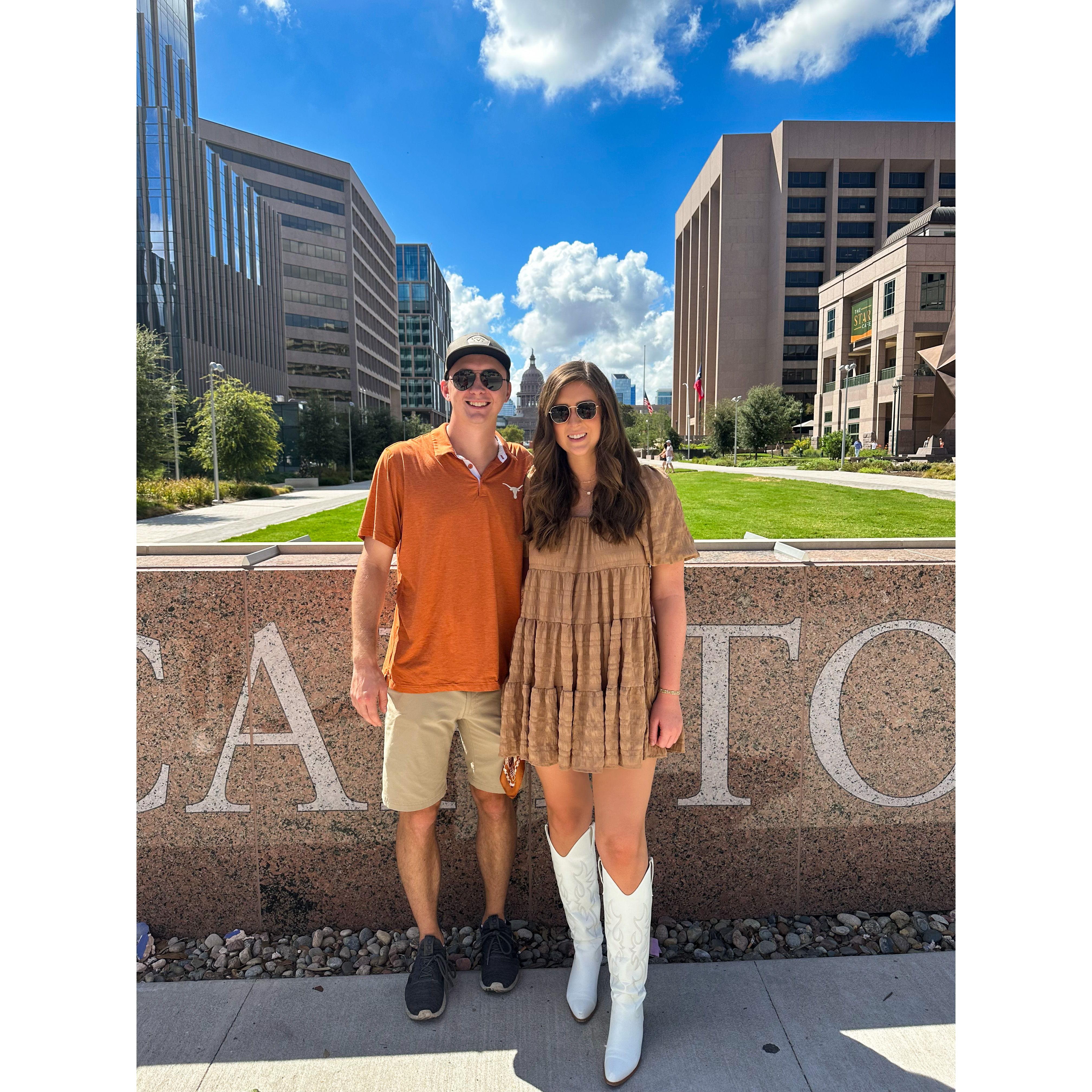 Our first UT game together! (horns down)