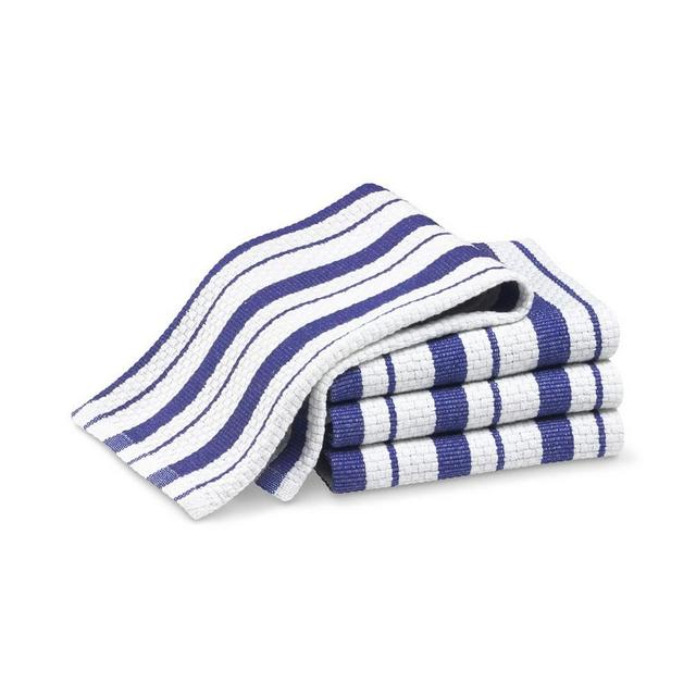 Williams Sonoma Classic Stripe Dishcloths, Set of 4, Bright Blue