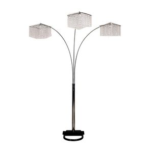 Ore International 6932 84-Inch 3 Light Crystal Inspirational Arch Floor Lamp