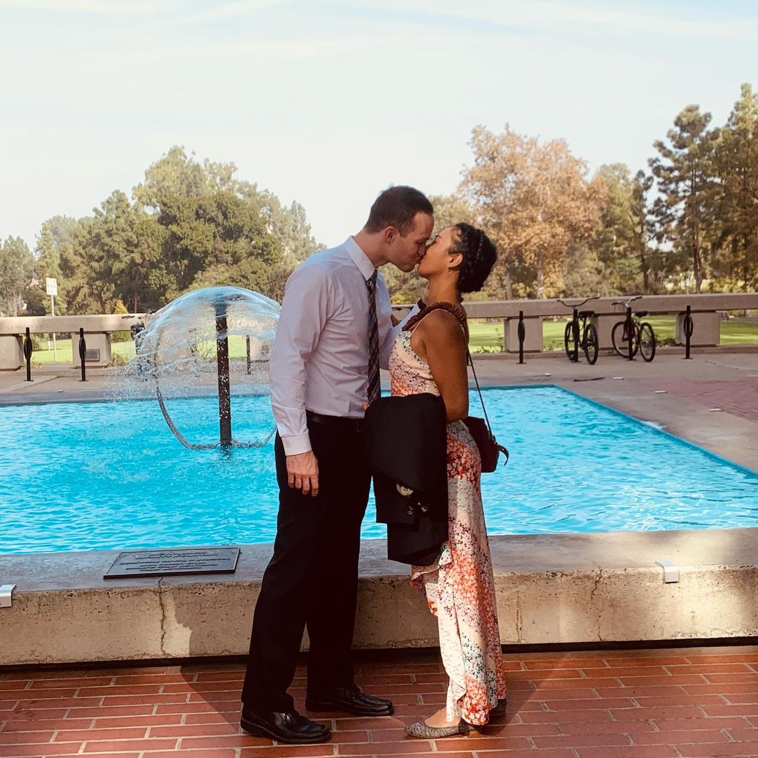 Sharing a moment at one of our typical picnic spots on the UCI campus.