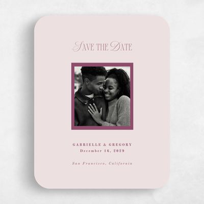 Purple Rounded Wedding Save the Date - Summit Photo