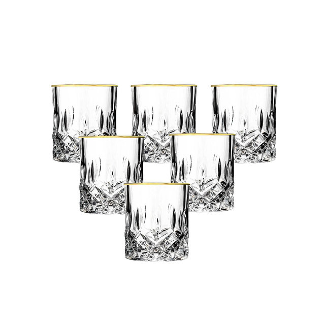 Siena Collection 4 Piece Shot Glass with Gold Trim Set