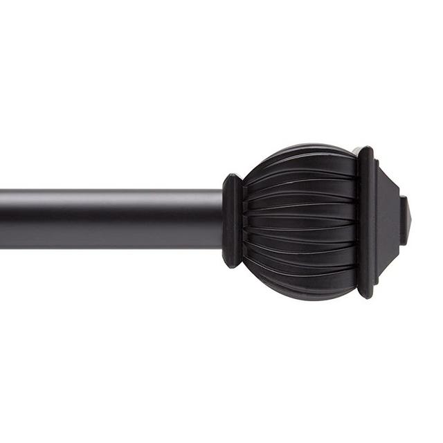 Kenney Beckett Standard Decorative Window Curtain Rod, 48-86", Matte Black