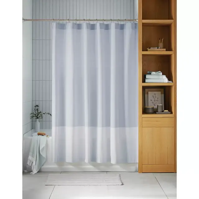 Haven™ 72-Inch x 72-Inch Colorblock Shower Curtain in Light Blue/Dark Blue