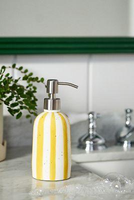 Striped Ceramic Soap Pump