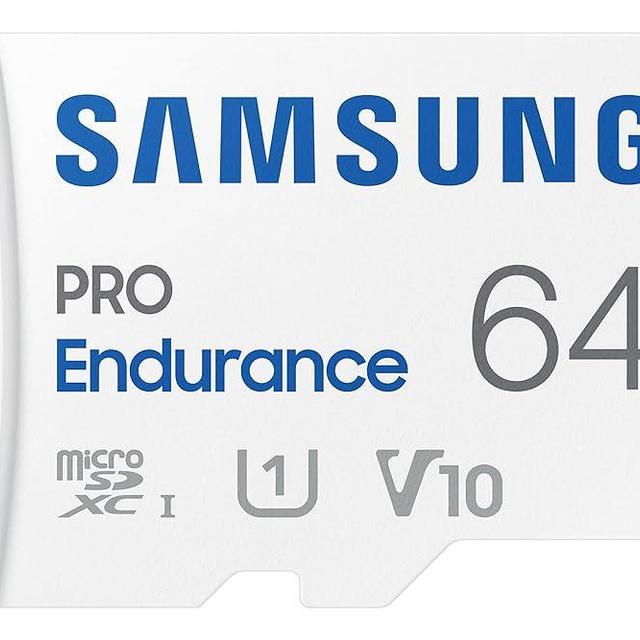 SAMSUNG PRO Endurance 64GB MicroSDXC Memory Card with Adapter for Dash Cam, Body Cam, and security camera – Class 10, U1, V10 (‎MB-MJ64KA/AM)