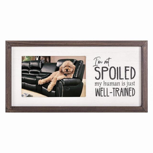 Picture Frames for Pets, 4x6” inch - Premium Photo Frame for Dog or Cat - “I'm Not Spoiled My Human is Just Well-Trained”, 6”x12” inch Tabletop Wooden Pet Display Frame - Fun gift - Fun for Dog Dads and Dog Moms