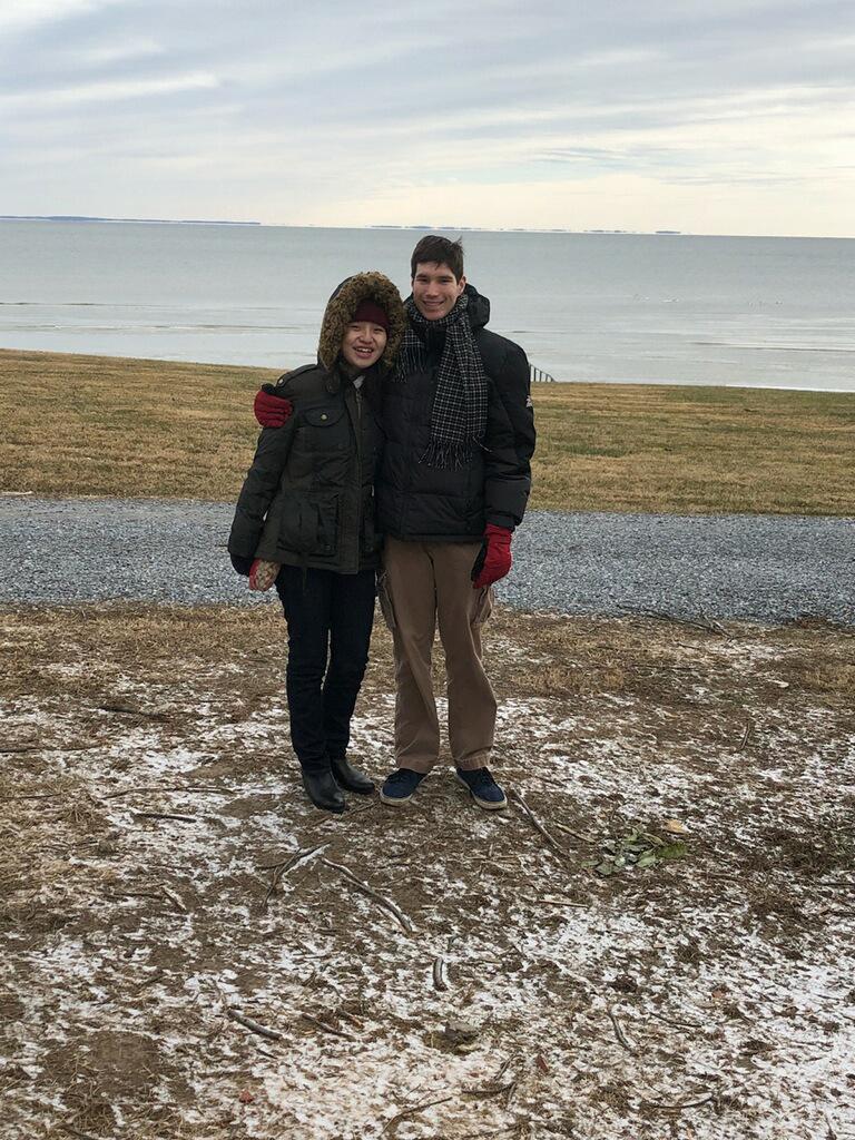 Photo taken with the Chesapeake Bay in the background