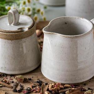 Creamer and Sugar, Set of a Pottery Sugar Bowl and a Pitcher, Creamer Sugar Set, Pottery Jug, Ceramic Creamer and Sugar Bowl, MADE TO ORDER