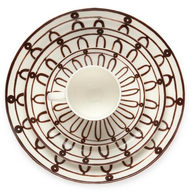 Brown & White Kyma Collection - Dinner Plate