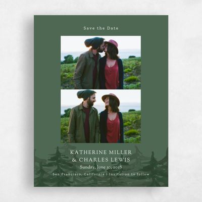 Green Fall Wedding Save the Date - Camden Classic