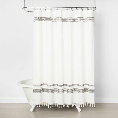 Embroidered Shower Curtain Railroad Gray - Hearth & Hand™ with Magnolia