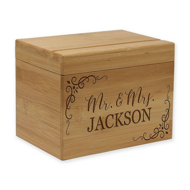 Scroll Corners Bamboo Recipe Box