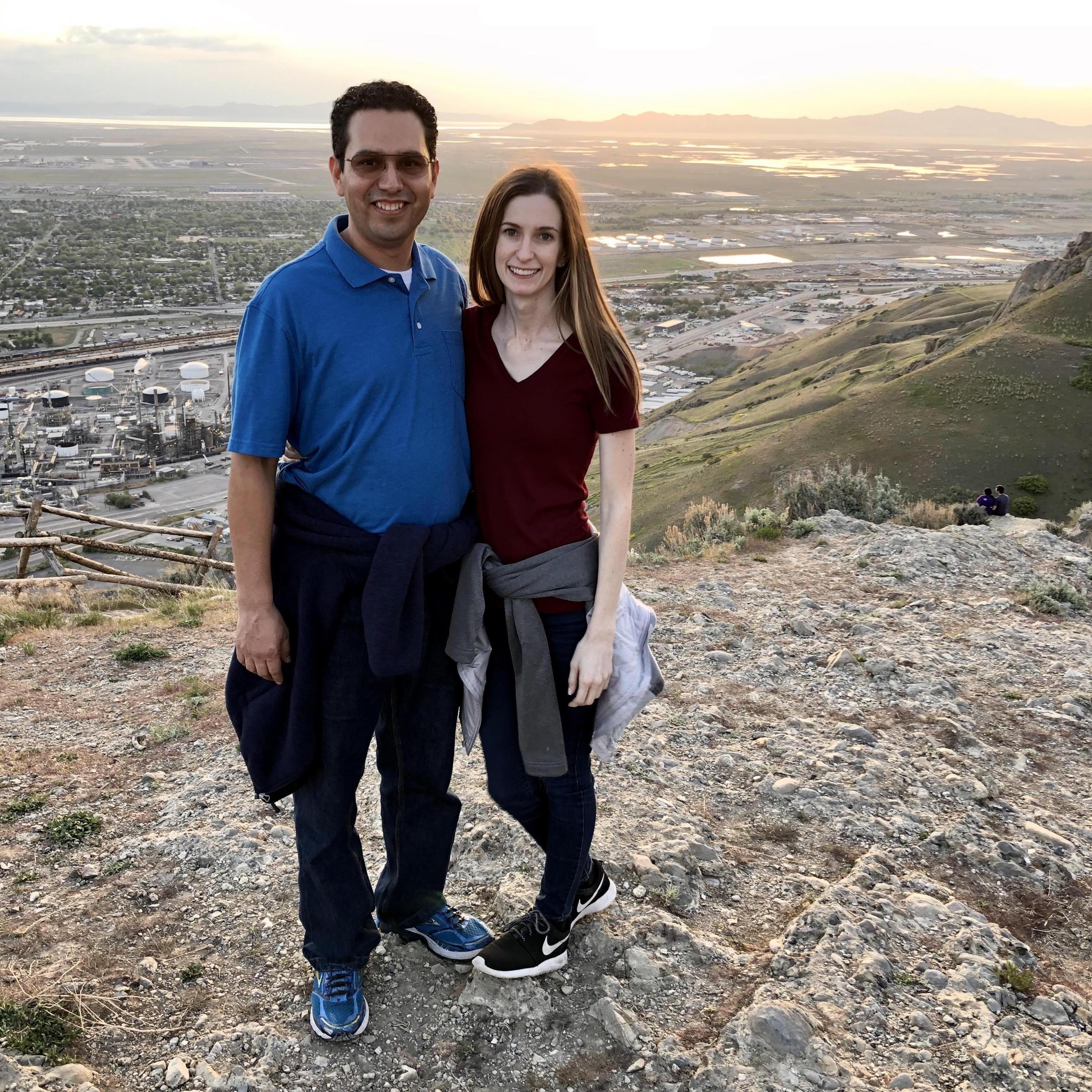 At the top of Ensign Peak in Salt Lake City