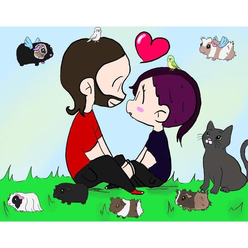 Our crazy family as depicted by my love herself. We can't wait to make it official.