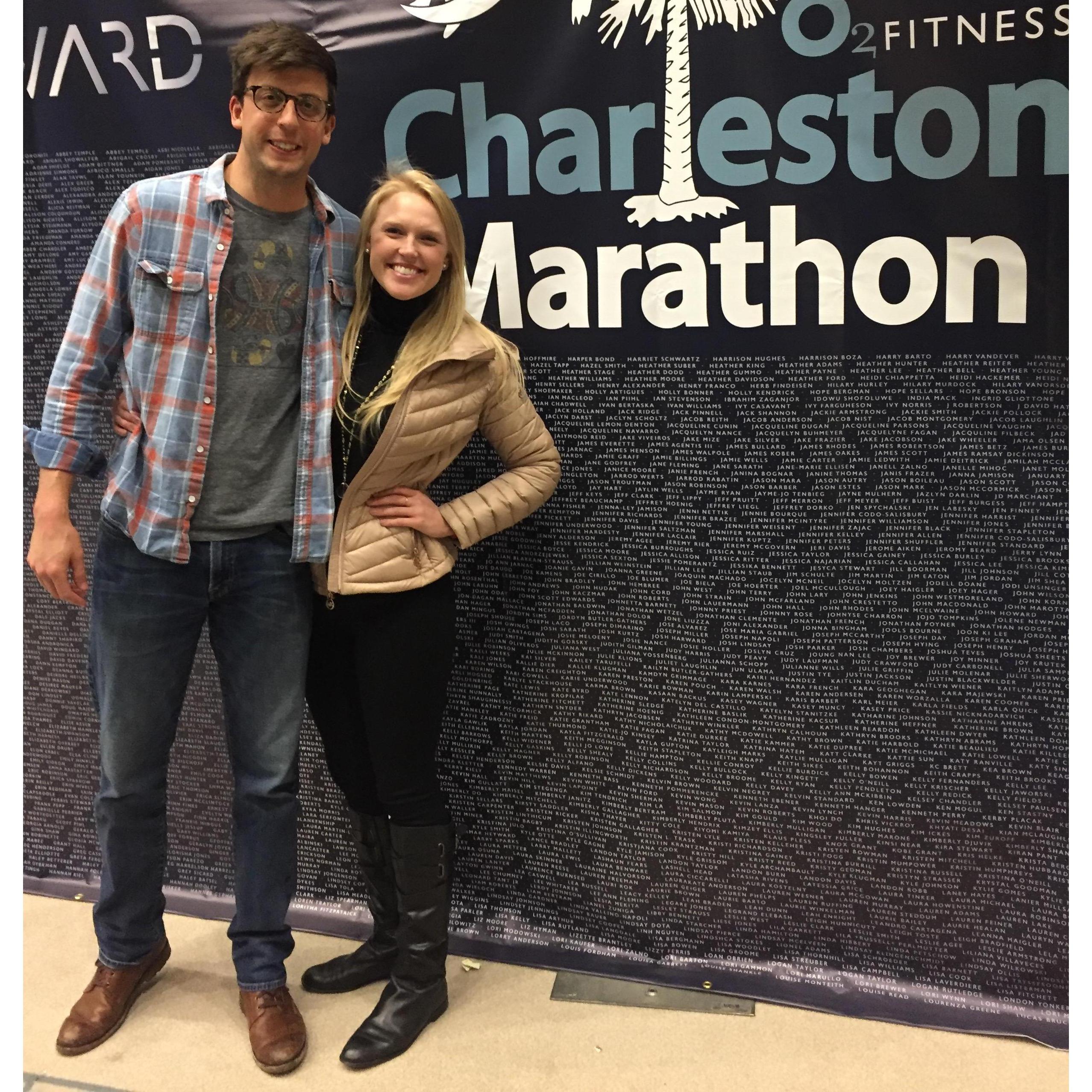 Abe & Lisa love traveling to Charleston! Abe was a huge support for Lisa during her first ever half marathon training! He was a great partner in waking up early and cheering her on!