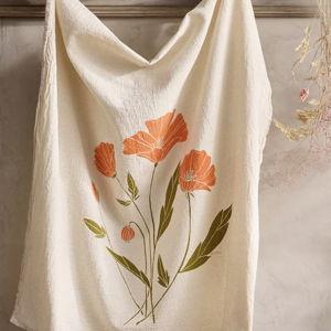 California Poppy Cotton Dish Towel