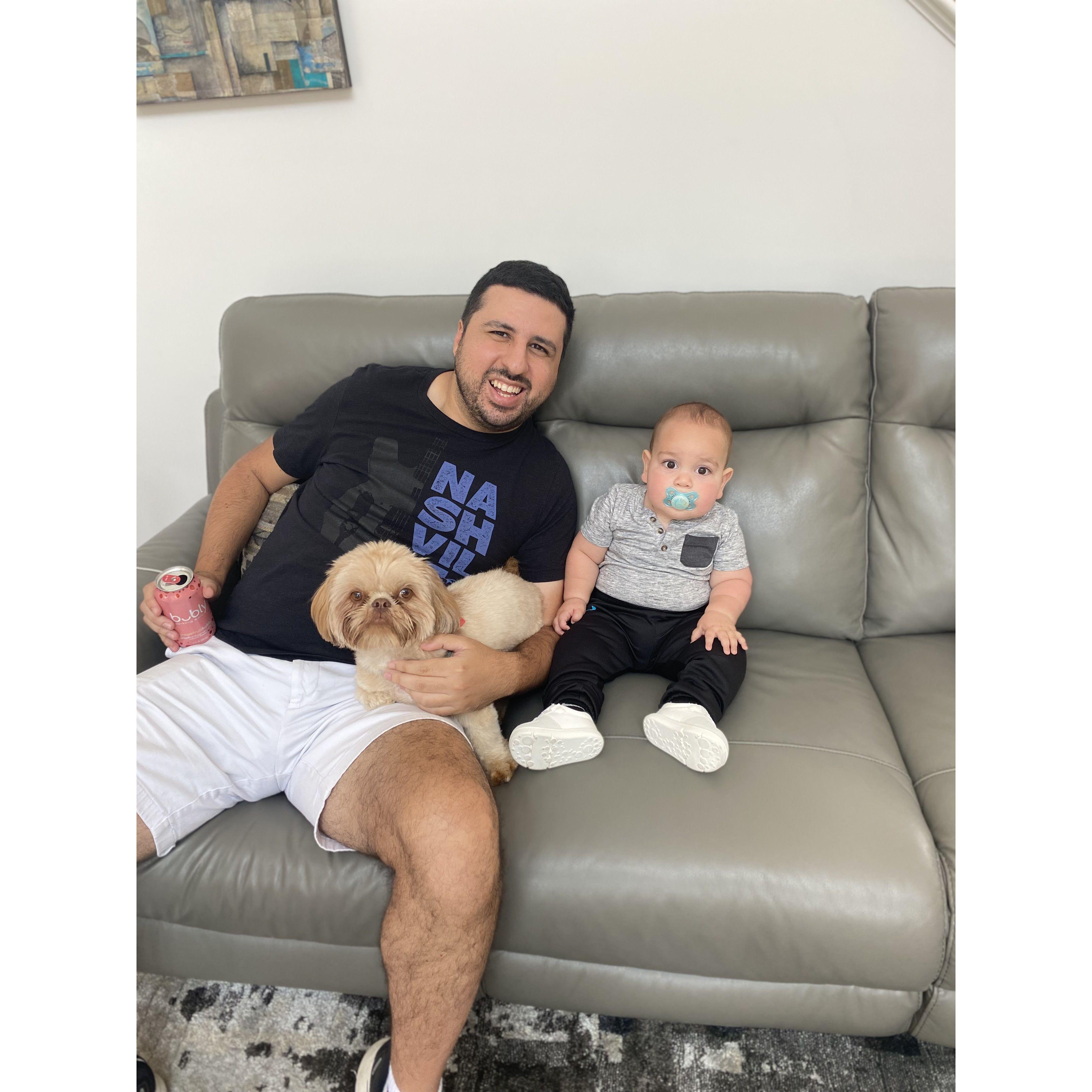 Allan spending some quality time with Reuben and Jonah.